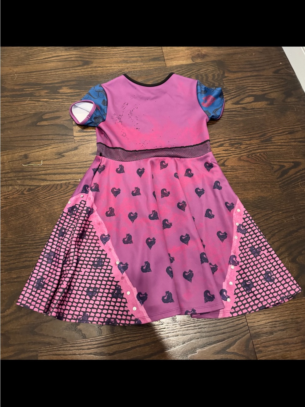 Girls Purple Heart Print Costume Dress - Picture 3 of 3